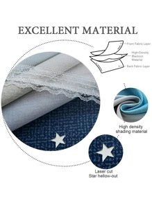 2pc Star Curtains,Bedroom Curtains With 2 Panels Colorful Double Layer Draperie Gradient Rainbow Blackout Curtains Bedroom Living Room Darkening Striped Double Layer Star Cut Home Decor Window Curtains With Gradient Eyelets, Anti-Cold, Blackout Star Curtains For Living Room, Decoration, Soundproofing, Thermal Insulation (100x130cm) - 藍色的 - 查看 10