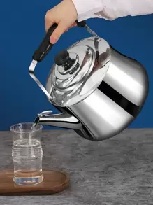 1 Piece Stainless Steel Kettle Thickened Large Capacity Gas Sound Kettle Induction Cooker Gas Stove Kettle Outdoor Kettle Firewood Kettle Food Material Kettle Household Daily Sound Kettle, 4.5L, 5.5L, 6.5L - Silver - View 4