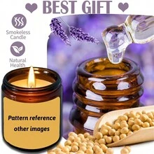 1根芳香蠟燭,芳香玻璃罐蠟燭,適合送給您的妻子的有趣禮物,無煙、性別蠟燭,可供家居、房間、婚禮、桌面等裝飾,是芳香療法的禮物 - 薰衣草 - 查看 6