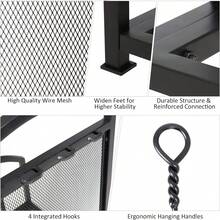 Fireplace Log Holder With 4 Tools, Heavy Duty Metal Firewood Rack, Indoor Outdoor Log Storage Stacking Stand For Fireside Garden Patio - Black - View 9