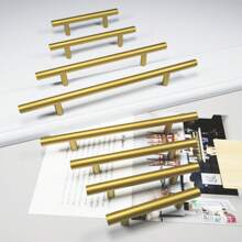 50-500mm金色不銹鋼廚房門櫥t型拉手扣把柜把手家具櫥櫃抽屜手柄 - Gold - 查看 3
