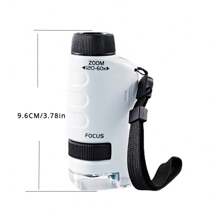 袖珍顯微鏡兒童科學玩具套件 60-120x 教育迷你手持顯微鏡附 Led 燈戶外兒童莖玩具 - 白色 - 查看 2