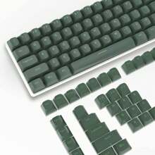 PBT Keycaps 117 Keys OEM Profile Double-Shot Full Keycap Set ANSI ISO Layout For Mechanical Keyboard, Compatible With MX Switches Cherry/Gateron//Akko Switch - Dark Green - View 1