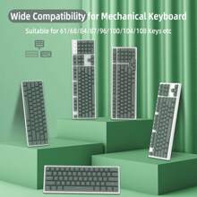PBT Keycaps 117 Keys OEM Profile Double-Shot Full Keycap Set ANSI ISO Layout For Mechanical Keyboard, Compatible With MX Switches Cherry/Gateron//Akko Switch - Dark Green - View 6