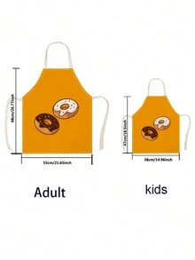 1件印花亞麻圍裙 - 紅色 - 查看 2