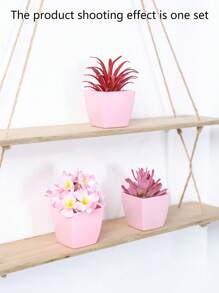 1 件/3 件人造迷你盆栽植物套装 - 现代家居装饰塑料绿植展示，适合情人节、求婚派对、桌面装饰、情人节、生日毕业礼物、花园装饰、户外植物、园艺、假花 - 多色 - 桃花組合 - 查看 7