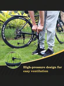 High Pressure Manual Air Pump Suitable For Electric Bike, Bicycle - Black - View 7