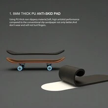 1pc Five-Layer Maple Finger Skateboard With Bearing Wheels, Alloy Truck, Pu Anti-Slip Mat - Light Blue - View 1