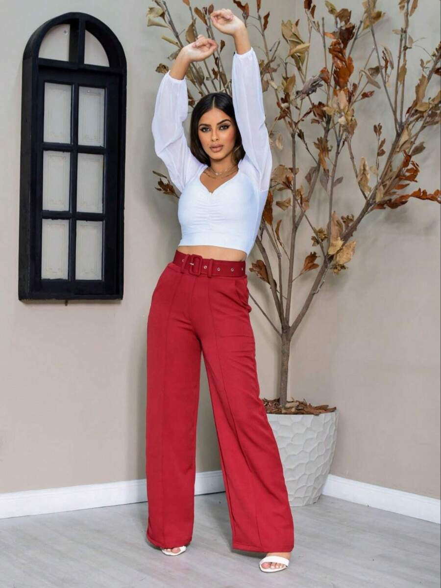 Women Pants - Red - View 1