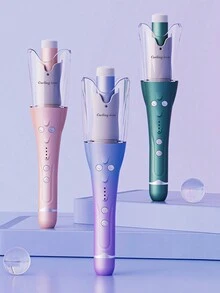 1 Set Automatic Hair Curling Iron, Long-Lasting Styling, Hair Care Without Damage, Slouchy Person Hair Styling Tools, Multi-Functional, Negative Ion Hair Wave Curler, For Long-Lasting Waves And Curls, Rose Red, Ideal For Home, Dormitory And Office, Easy-To-Use With Automatic Rotation Feature - Pink - View 3