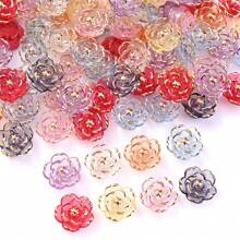 20pcs 17mm Acrylic Hot Stamping Rose DIY Jewelry Making Clothing Earrings Decoration