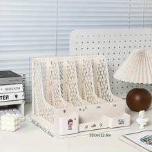 File Organizer Rack/File Holder/Storage Box/A4 File Frame/Folder Rack/Data Rack/Desktop Organizer/Document Rack/Workstation File Bar/Book Stand/Student File Basket/Classification Bar - Black - View 2