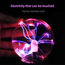 1pc Plasma Ball Lamp, Static Electricity Touch Sensitive Light Usb Powered, Perfect For Room Decoration, Party, Home Decor, Birthday Gift And Science Teaching - Black - View 4