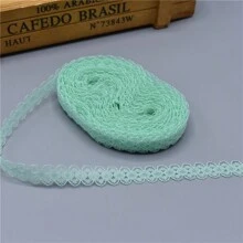 漂亮的薄荷綠色9米花邊絨帶14mm高品質花邊,diy刺繡花邊,用於縫紉裝飾非洲花邊布料 - 薄荷綠 - 查看 1