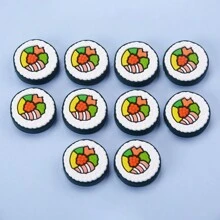 10pcs Fruit Silicone Focal Beads Avocado Sushi Mini Donut Multi-Size And Multi-Shape Perforated Silicone Rubber Decorative Beads, Used For Beading To Make Fruit Dessert Theme Jewelry, Holiday Gift Meaning Excellent Production Accessories - Fruit Decorative Beads - View 12