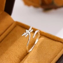 1pc Fashionable And Lovely Open Dragonfly Ring Suitable For Women's Daily Wear - Silver - View 1