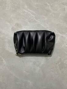 Vintage Bag, Winter Bag, Fashion Pleated Pu Leather Shoulder Bag, Women's Handbag, Crossbody Bag, Suitable For Girls, Students, White-Collar Workers, Commuting, Daily Collocation, Leisure, Shopping, Travel, Gifts. - màu đen - Xem 5