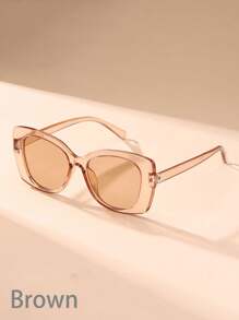 1 件女士塑料方形时尚眼镜，表面光滑，适合日常生活和旅行，时尚舒适女性的最佳选择 - 彩色 - 查看 14