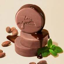 Jabon en barra Cremoso, Love Nature Sweer Delightsv,Jabon Orgánico con Manteco de Cacao y Menta, con ingredientes de origen natural 98% orgánico - Marrón - Ver 2