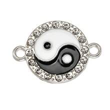 10入組金/銀色雙面鑲嵌螺鈿太極形吊墜,diy珠寶製作材料 - 太極 - 查看 7