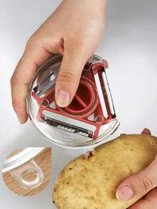 1pc Multifunctional Peeler 3 In 1 Potato Peeler For Kitchen With Fruit And Apple Slicer - Red - View 8