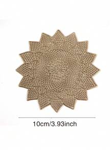 6 件裝金色創意西瓜葉設計杯墊墊家用廚房餐廳酒店農舍節日慶典婚禮派對餐桌裝飾 - 金色 - 查看 3