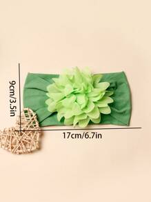 1入時尚花卉嬰兒頭箍和1入嬰兒襪 - 綠色 - 查看 5