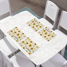 1塊向日葵「你好夏陽光」夏季餐墊，12x18英寸時令餐墊，適用於派對廚房餐飲裝飾 - 彩色 - 查看 6