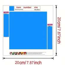 1pc 20x20cm/7.87x7.87in Purple Dragon Cartoon Pattern Diy 5d Diamond Painting Tool Kit, Suitable For Adult And Beginner, Full Drill Round Rhinestone Art Craft Decorative Gift - Multicolor - View 2