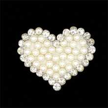 2pcs Heart Shaped Rhinestone & Faux Pearl Buttons For Suits & Shirts Diy Sewing - Multicolor - View 3