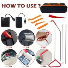 汽車工具汽車窗戶門鎖匙防丟套裝,可充氣的氣墊與長抓手,適用於汽車卡車 - 杏色 - 查看 5