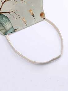 1件亞麻圍裙,印有鳥、蝴蝶或貓的圖案 - 紫色 - 查看 3