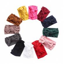 European And American Style Knitted Autumn/Winter Hair Accessory Bow Knot Plain Headband, Baby Girls' Double Layer Wide Hair Band For Keeping Warm - White - View 5