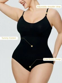 1 Stück Formende Jumpsuit für Frauen, Sexy Jumpsuit, Kleiderfutter, Taille- und Bauchkontrolle, Trägerstil, enge Jumpsuit, Schwarz