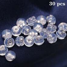 10/30 Pcs Earring Back Plug,   Ear Plug, Earring Base, Round Earring Back Plug, Jewelry Accessories, DIY Handmade Accessories