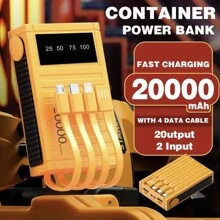 El Banco de energía 20000mah carga rápidamente el Mini Banco de energía móvil tipo contenedor de gran capacidad para iPhone 13 14 - Blanco - Ver 2