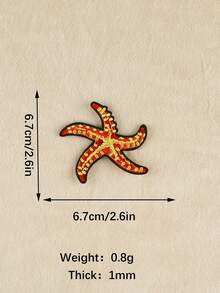 1set/7pcs Embroidered Starfish Iron-On Patch, Clothing Hat Accessory Diy Decoration - Multicolor - View 11