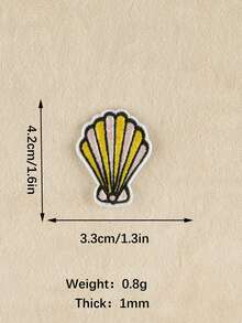 1set/7pcs Embroidered Starfish Iron-On Patch, Clothing Hat Accessory Diy Decoration - Multicolor - View 10