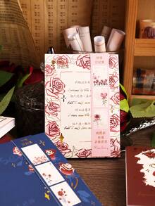 240張多色玫瑰圖案剪貼簿紙,4款玫瑰花日記本,適用於剪貼簿diy,日誌裝飾,學生禮物 - 彩色 - 查看 6