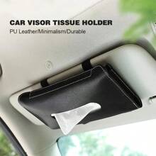 Car Creative Sun Visor Tissue Box Leather Car Sunshade Visor Hanging Tissue Case Car Armrest Tissue Box Car Hanging Tissue Storage Container