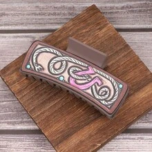 Western Style Cactus & Sunflower & Letter Pattern Hair Clip For Women, Hair Claw - Letter U - View 4