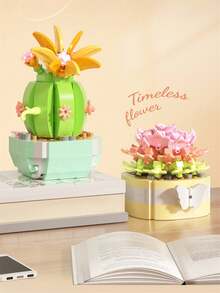 1 件微型積木永生植物盆栽拼圖植物家居辦公桌裝飾,聖誕禮物