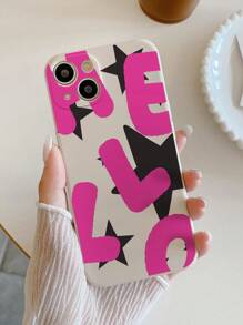 4 个字母、嘴唇和心形彩绘硬质手机壳，适用于 iPhone 15 Pro Max、14、13、12 Pro、11、Galaxy S22、Galaxy A13 4G、Galaxy A52、A52s 5G、Redmi Note 11、11 Lite - 彩色 - 查看 5