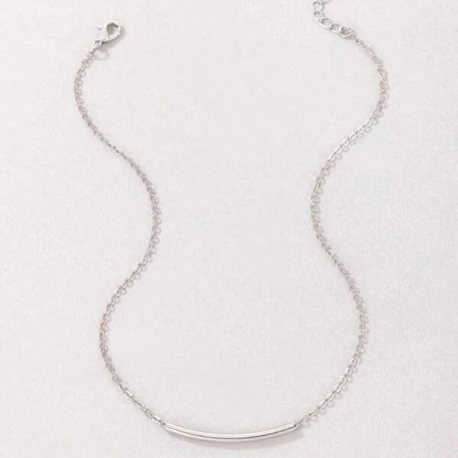 1 件時尚精緻輕奢百搭鏈條項鍊適合女士日常佩戴 - 銀色 - 查看 1