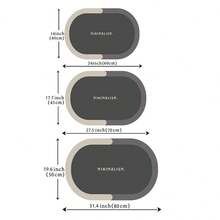 1入灰色橢圓形設計浴室地墊,現代簡約風格,可機洗,橡膠防滑底,淋浴墊,防污,易清潔,快乾,防滑浴室墊,適用於浴缸,淋浴間,浴室,門墊,室內入口,可選擇多種風格和尺寸 - 紫紅色 - 查看 2
