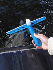 1pc Multifunctional Glass Desktop Water Wiper With Brush Head And Gap Cleaner, Cleaning Scraper - Red - View 8