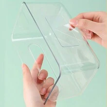 1入開放式紙巾盒,可壁掛毛巾和面布收納,廁所浴室和廚房反向紙巾分配器,紙巾收納盒 - 透明色 - 查看 7