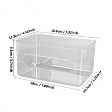 1入開放式紙巾盒,可壁掛毛巾和面布收納,廁所浴室和廚房反向紙巾分配器,紙巾收納盒 - 透明色 - 查看 2