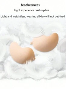 透明粘貼式提臀內衣,無肩帶無縫推進自黏內衣,柔軟支撐,女式內衣和內褲 - 卡其色 - 查看 9