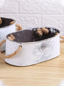 1pc Vintage Style Metal Decorative Flower Pot